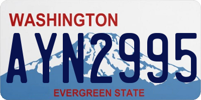 WA license plate AYN2995