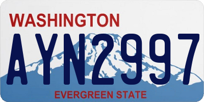 WA license plate AYN2997
