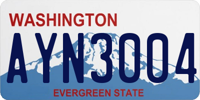 WA license plate AYN3004