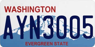 WA license plate AYN3005
