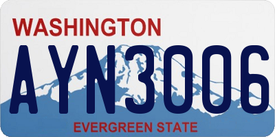 WA license plate AYN3006