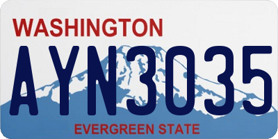 WA license plate AYN3035