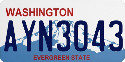 WA license plate AYN3043