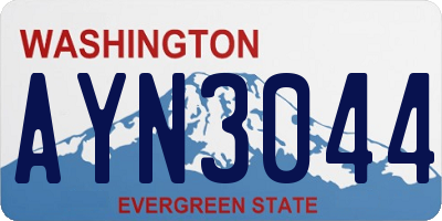 WA license plate AYN3044