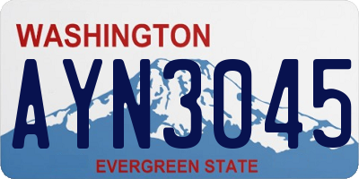 WA license plate AYN3045