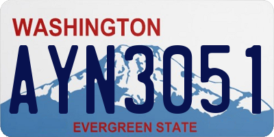 WA license plate AYN3051