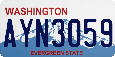 WA license plate AYN3059