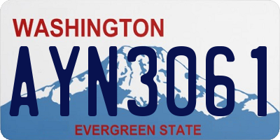 WA license plate AYN3061