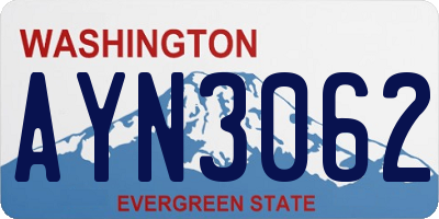 WA license plate AYN3062