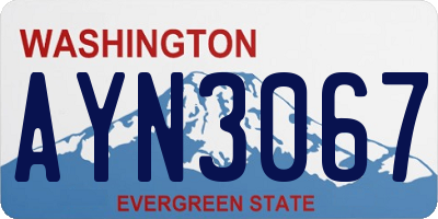 WA license plate AYN3067