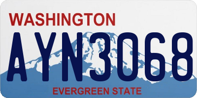 WA license plate AYN3068
