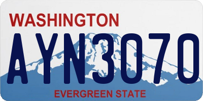 WA license plate AYN3070