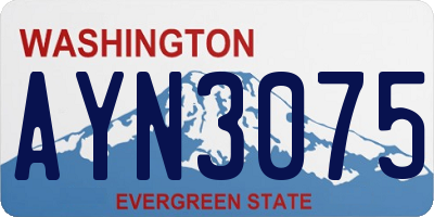 WA license plate AYN3075