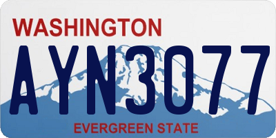 WA license plate AYN3077