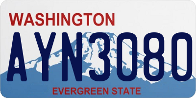WA license plate AYN3080