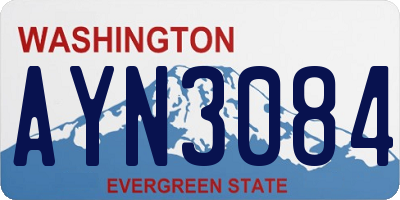 WA license plate AYN3084