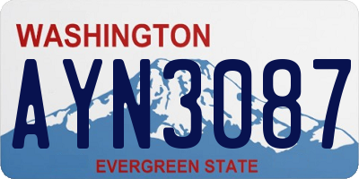 WA license plate AYN3087