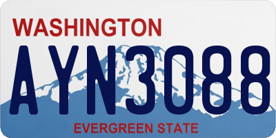 WA license plate AYN3088