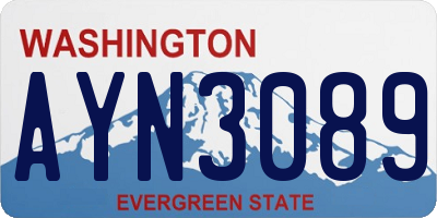 WA license plate AYN3089