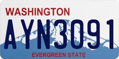 WA license plate AYN3091