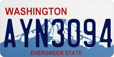 WA license plate AYN3094