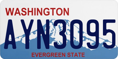 WA license plate AYN3095