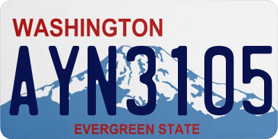 WA license plate AYN3105