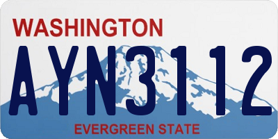 WA license plate AYN3112
