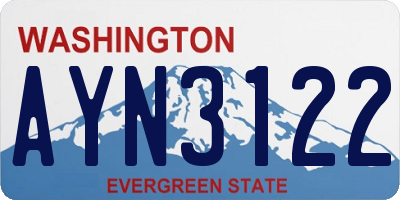 WA license plate AYN3122
