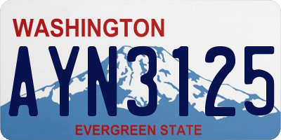 WA license plate AYN3125