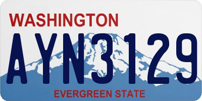WA license plate AYN3129