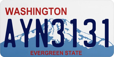 WA license plate AYN3131