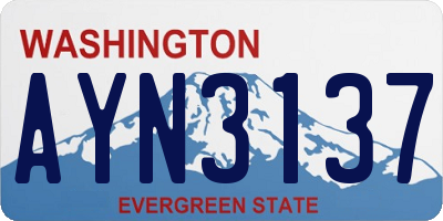 WA license plate AYN3137