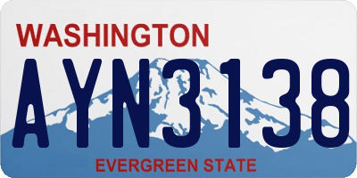 WA license plate AYN3138