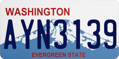 WA license plate AYN3139