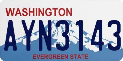 WA license plate AYN3143