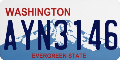 WA license plate AYN3146