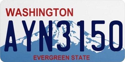 WA license plate AYN3150