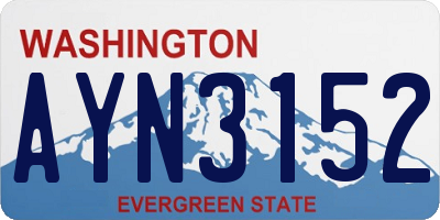 WA license plate AYN3152