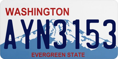 WA license plate AYN3153