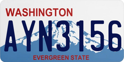 WA license plate AYN3156