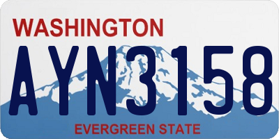 WA license plate AYN3158