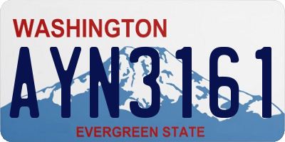 WA license plate AYN3161