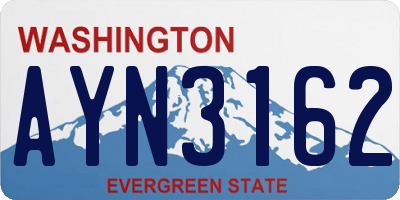 WA license plate AYN3162