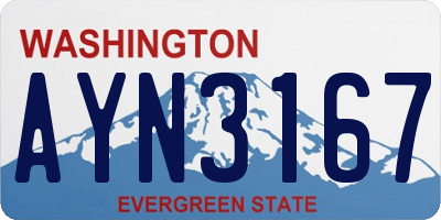 WA license plate AYN3167