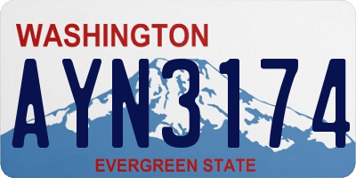 WA license plate AYN3174