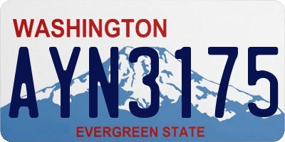 WA license plate AYN3175
