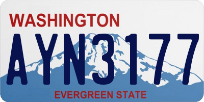 WA license plate AYN3177