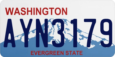 WA license plate AYN3179