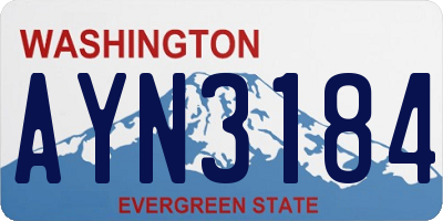 WA license plate AYN3184